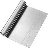 Espatula Cozinha Em Aço Inox Luxo Para Separar- Cortar- Juntar Alimentos- Organizar- Dividir Massas- Com Régua Medidora De 15 Cm- Resistente A Temperaturas- Durável- PRÓODOS