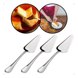 Espátula De Bolo Pá De Servir Torta Pizza Aço Inox Kit 3 Un