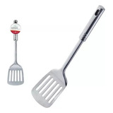 Espátula De Inox Cozinha Chapeiro Lanches Vazada Fritura Enb Commerce