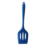 Espátula Silicone Para Frituras Omeletes Lanches Resistentes Cor Azul