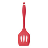 Espátula Silicone Para Frituras Omeletes Lanches Resistentes Cor Vermelho