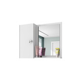 Espelheira De Banheiro Armário 1 Porta E 2 Prateleira Branco
