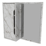 Espelheira Para Banheiro 60cm 1 Porta Multimóveis Cr10117 Cor Mármore Branco