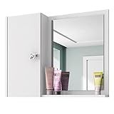 Espelheira Para Banheiro Com Armário 1 Porta Gênova Branco   Bechara