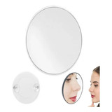 Espelho 14cm Redondo Ventosa Fixação Box Banheiro Zoom 5x Br Cor Da Moldura Branco