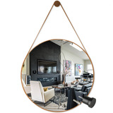 Espelho Adnet Suspenso Escandinavo 60cm Suporte Pino