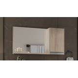 Espelho Banheiro Espelheira Com Armário 80cm Moldura Madeirado inteiro