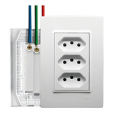 Espelho Com 3 Tomadas 10a Monobloco 250v Vivaz Ilumi 78123