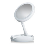 Espelho Com Led Dobrável Zoom 10x Maquiagem Portátil Usb