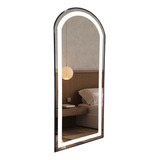 Espelho Corpo Inteiro Oval Base Reta Com Moldura C Led