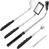 Espelho De Inspeção Automotiva 5PCS Espelho De Inspeção Telescópico Giratório Telescópico Com Lâmpada Coletor De Haste De Sucção Magnética Inspeção Sob O Carro Inspeção De Parede Interna