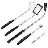 Espelho De Inspeção Telescópico Portátil De 5 Peças Lâmpada De Cinto Telescópica Giratória Coletor De Haste De Sucção Magnética Inspeção Sob O Carro Inspeção De Parede Interna