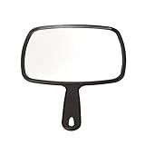 Espelho De Mão De Alta Definição Design De Alça Antiderrapante Quadriculado Espelho De Cabeleireiro Para Viagem Maquiagem Mesa Barbear