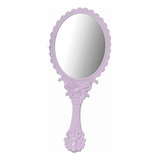 Espelho De Mão Oval De Princesa Pequeno Maquiagem Sobrancelh