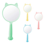 Espelho De Mão Redondo Gatinho Maquiagem Decoração