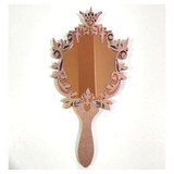 Espelho De Mão Rosê Princesa Mdf 6mm Acrílico Espelhado