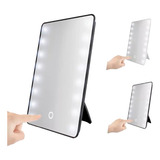 Espelho De Mesa Com Luz Led Regulável P Maquiagem Portátil