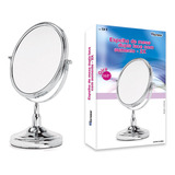 Espelho De Mesa De Aumento 2x Dupla face Redondo 17 Cm