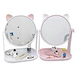 Espelho De Mesa Maquiagem Dupla Face Aumenta 2 X Gira 360-Cartinha-