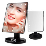 Espelho De Mesa Maquiagem Led Luz Portátil Camarim Regulagem