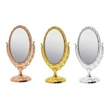 Espelho De Mesa Princesas Duplo Oval C Zoom Aumento G 28cm