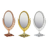 Espelho De Mesa Princesas Duplo Oval C Zoom Aumento