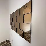 Espelho Decorativo 105cmX60cm Liverpool Painel 3D Moderno Para Sala Bronze 