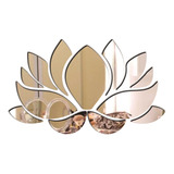Espelho Decorativo Acrílico Aplique Flor Lotus 34x57cm 38209