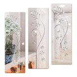 Espelho Decorativo Acrílico Flores Elegância Para Sala Hall
