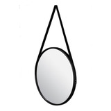 Espelho Decorativo Adnet Redondo Com Alça Suspenso 45cm