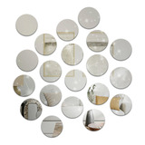 Espelho Decorativo Ativo Kit 20 Circulos De 10cm Prata Bolas