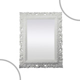 Espelho Decorativo Branco Sofisticado Qualidade 51x66x4cm