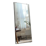 Espelho Decorativo Corpo Inteiro De Chão E Parede Isadora 150x80cm Demoglass Moldura Lateral Na Cor Preta