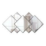 Espelho Decorativo Em Acrílico 7 Peças Quarto Sala 100x55 Cm