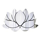 Espelho Decorativo Flor De Lótus Acrílico Moldura Prata