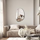 Espelho Decorativo Modelo Orgânico De 60x40 Com Suporte Para Parede Preto 