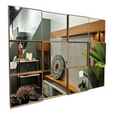 Espelho Decorativo Quadriculado Design 3d Painel Mdf 100x75