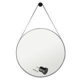 Espelho Decorativo Redondo 60cm Adnet Suspenso C Alça Couro