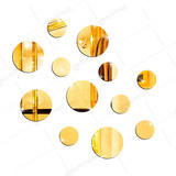 Espelho Decorativo Redondo Dourado Kit 12