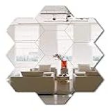 Espelho Em Acrilico De Decorativo Parede Hexagonal 10 Peças Decoração Sala Quarto Banheiro