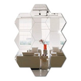 Espelho Em Acrilico Decorativo Hexagonal Kit