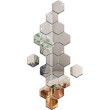 Espelho Em Acrílico Decorativo Hexagonal Kit Com 20 Peças