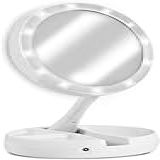 Espelho Facial LED Com Aumento 10x- Duas Faces - Portátil- Retrátil E Articulável - Perfeito Para Maquiagem E Barbear