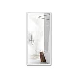 Espelho Grande Com Moldura Retangular Para Quarto Sala Hall Banheiro Meio Corpo  Branco 