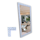Espelho Grande Corpo Inteiro Retangular Moldura Branca Chão