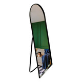 Espelho Oval Base Reta Moldura Metal 170x70 Com Suporte Chão