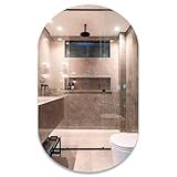 Espelho Oval Decorativo 50x40cm Vidro Lapidado Para Banheiro Sala Quarto