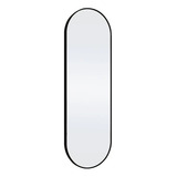 Espelho Oval Inteiro Com Moldura Laca Metal 1 70x0 50 Luxo Cor Da Moldura Preto