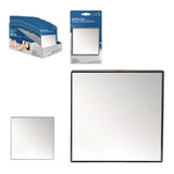 Espelho Quadrado Com Ventosa Prende No Box Barbear E Pinçar Cor Da Moldura Branco Ou Preto Art Beauty