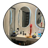 Espelho Redondo Grande Moldura 60cm Metal Quarto Banheiro